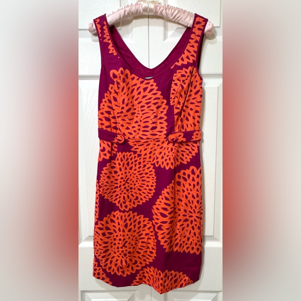 Boden Pink and Orange Floral Midi Dress